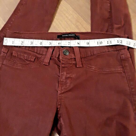 Flying Monkey Womens Sz W25 x L30 Maroon Burgundy Skinny Jegging Jeans - Picture 7 of 8